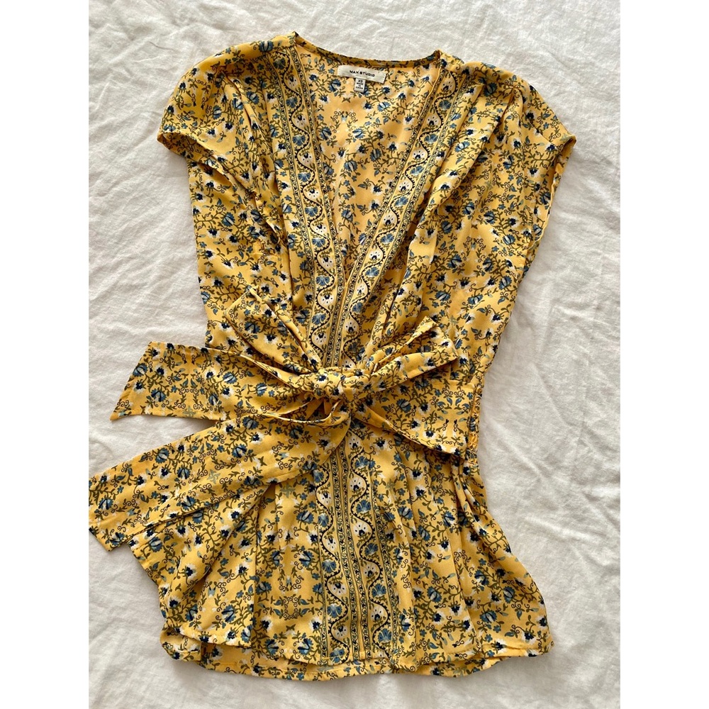 Deep V Peplum Top